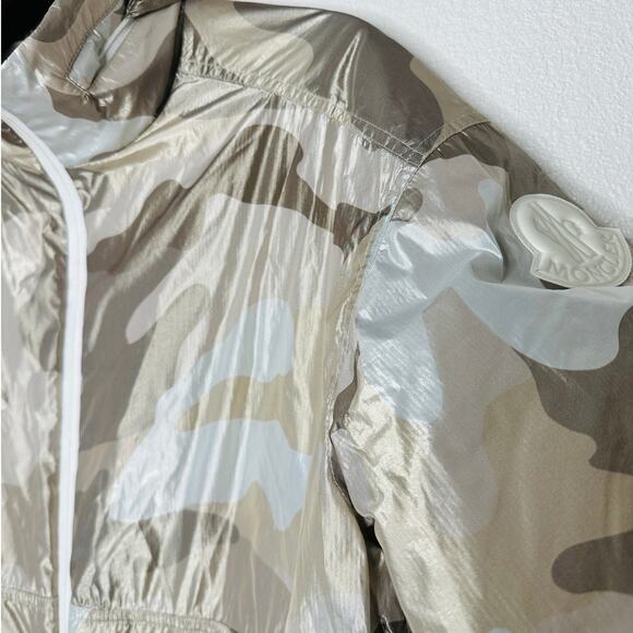 Moncler Sand Cream Beige Menchib Metallic Camo Hooded Jacket Retail $1695 2 - Picture 4 of 15